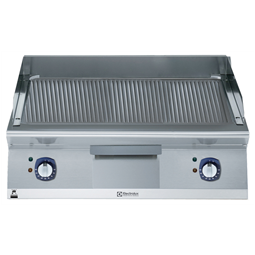 Grilovacia doska EL, 1/1 modul, vrúbkovaná, brúsený chróm, 800 mm