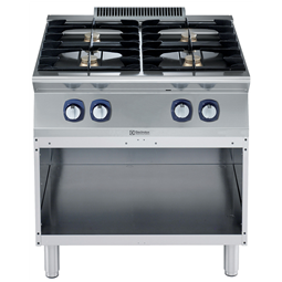 Sporák plynový, 4 horáky (4x5,5kW), na otvorenej podstavbe, 1/1 modul - 800mm