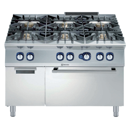 Plynový sporák, 6 horákov, plynová rúra, š. 1200 mm