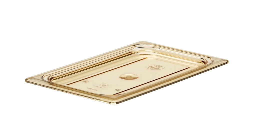 Hladké veko na gastronádobu H-PAN 1/4, 16,2x26,5 cm, jantár