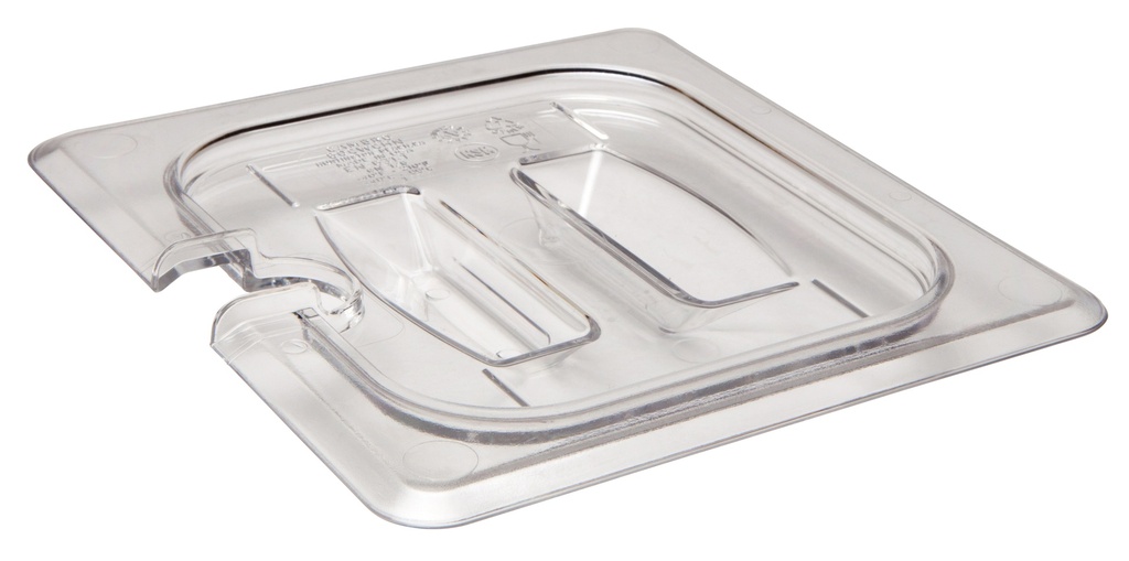 Veko na gastronádobu s rukoväťou a výrezom  1/6, 16,2x17,6 cm, priehľadný PC 