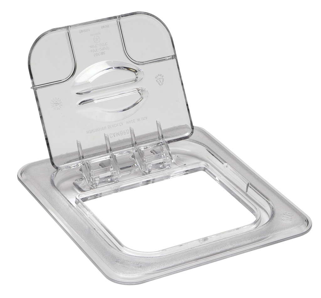 Veko na gastronádobu s výklopnou časťou 1/6, 16,2x17,6 cm, priehľadný PC
