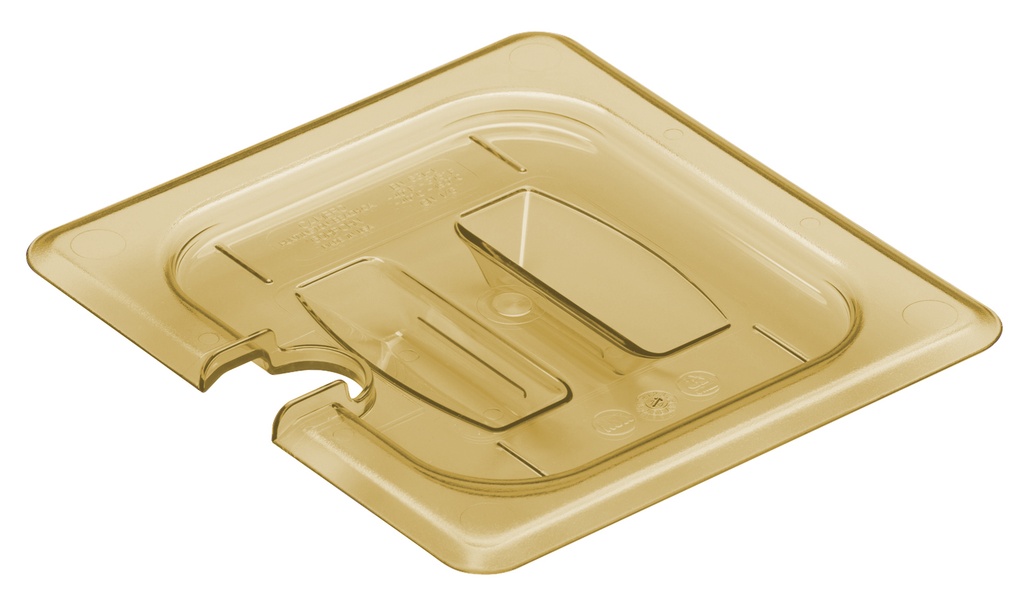 Veko s rukoväťou a výrezom na gastronádobu H-PAN 1/6, 16,2x17,6 cm, jantár