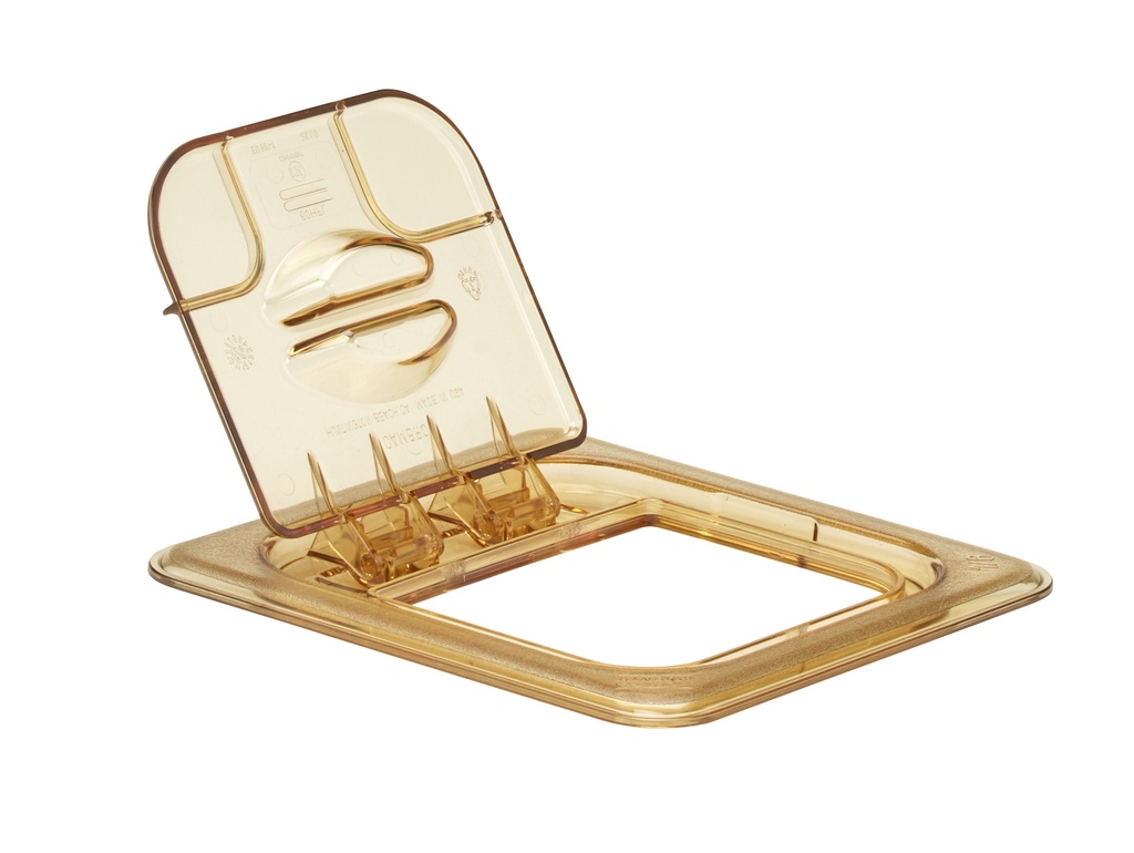 Vyklápacie veko na gastronádobu H-PAN 1/6, 16,2x17,6 cm, jantár