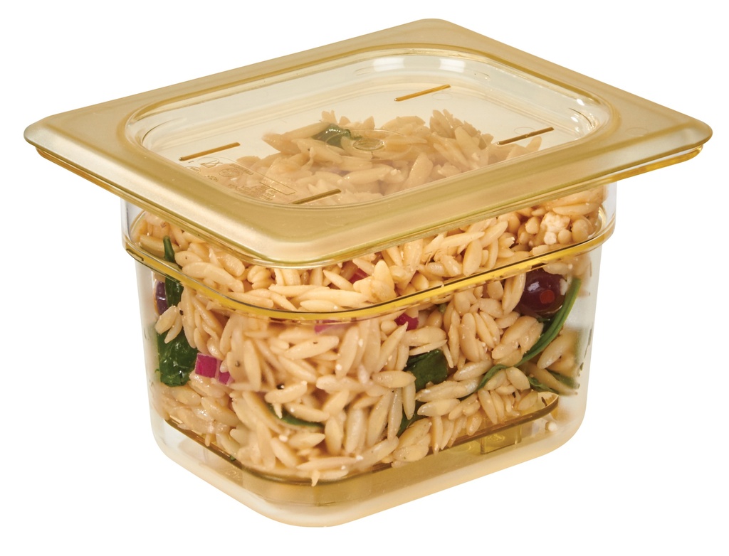 Hladké veko na gastronádobu H-PAN 1/8, 16,12x13,17 cm, jantár