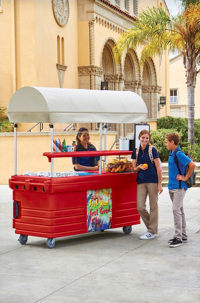 Mobilný stánok 4 x GN1/1+ pracovná plocha s baldachýnom