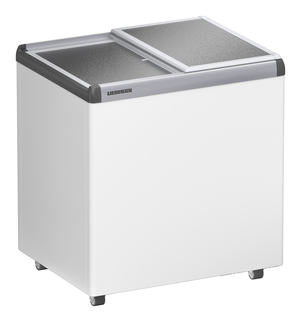 Predajná truhlicová mraznička so statickým chladením, 186 l, biela, hliníkový posuvný kryt