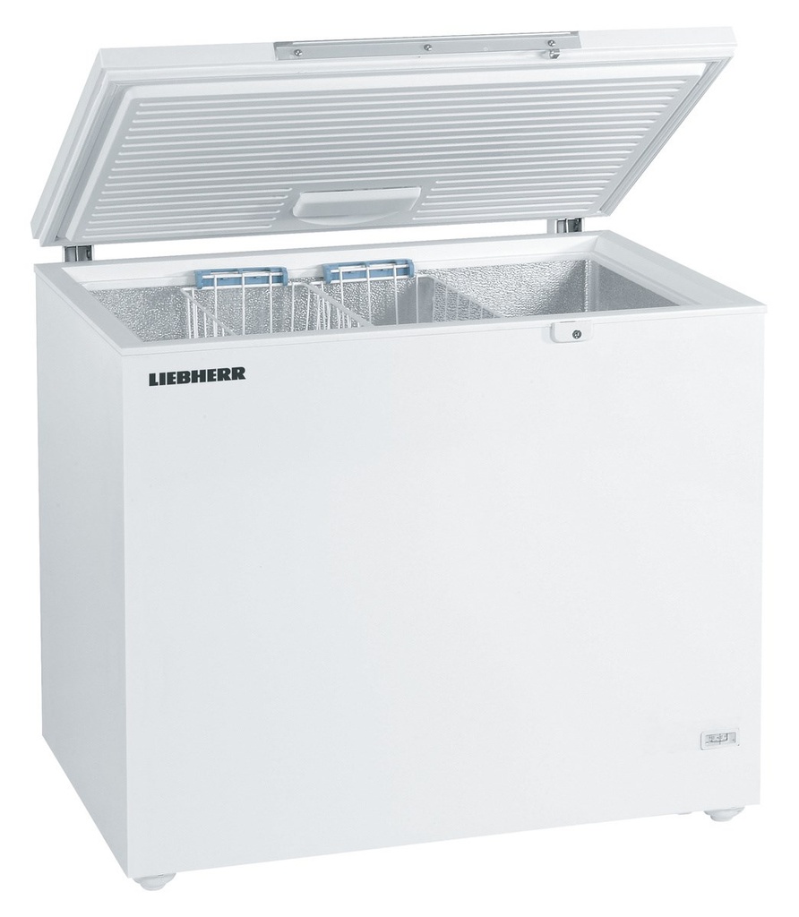 Truhlicová mraznička so statickým chladením, 266 l, biela, zdvíhací kryt