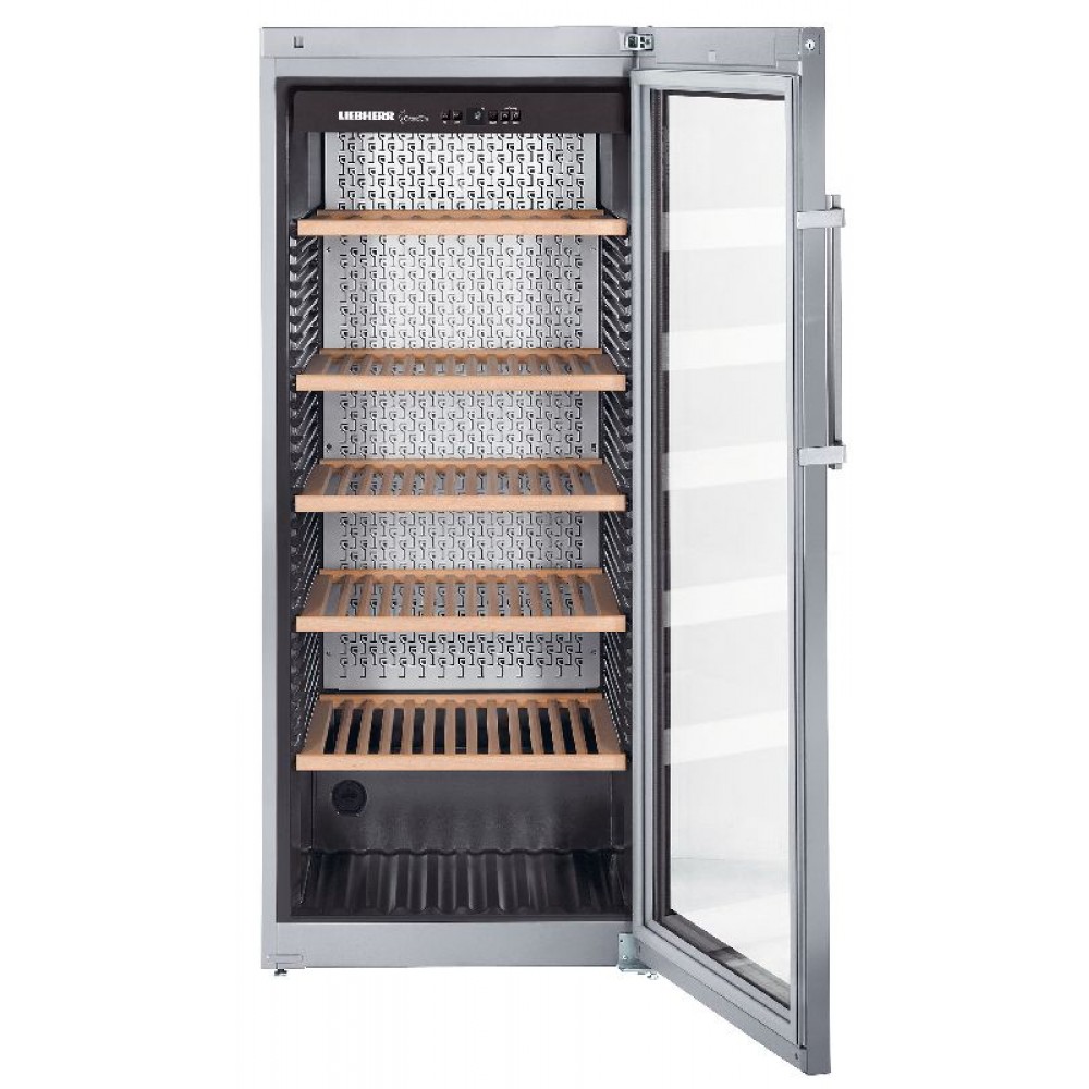 Chladnička na skladovanie vína GrandCru, 436 l, nerez, sklenené dvere