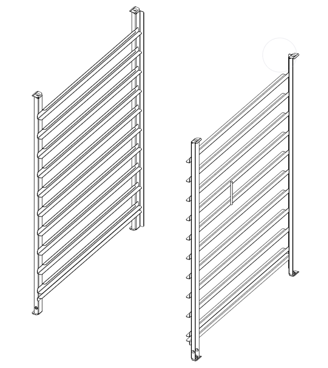 Závesný rám typ 10-2/1, 10 zásuvných roštov, rozteč 68 mm