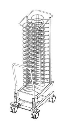 Stojanový vozík na taniere pre typ 20-1/1, pre 50 tanierov