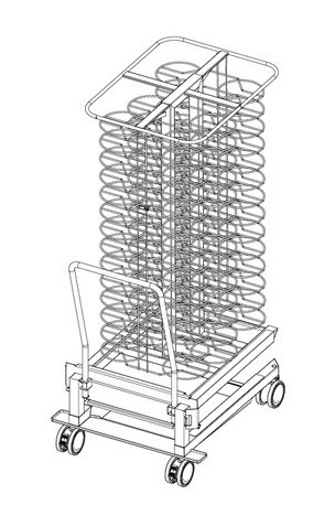 Stojanový vozík na taniere pre typ 20-2/1, na 84 tanierov