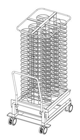 Stojanový vozík na taniere pre typ 20-2/1, na 100 tanierov