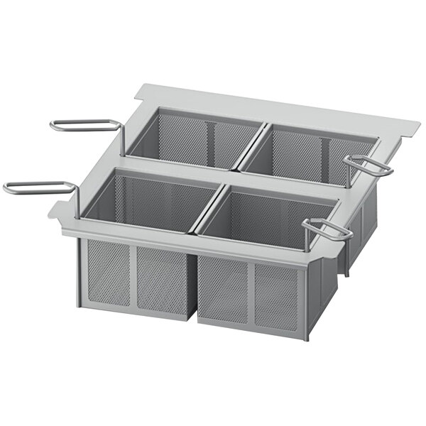 Sada 4 košov na malé porcie 1/6 GN perforované + rám na koše - typ 2-XS