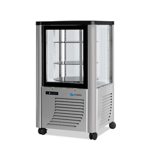 Vitrína chladiaca, otočné police, strieborná, 230 l