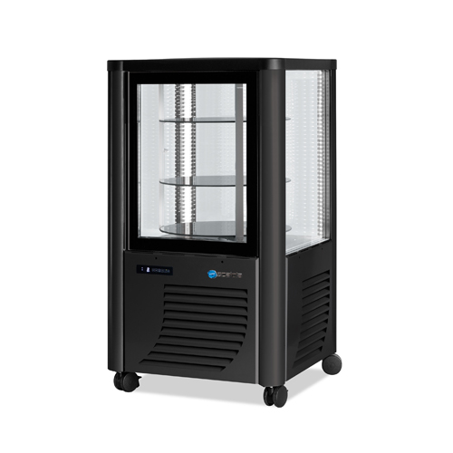 Vitrína chladiaca, otočné police, tmavá, 230 l