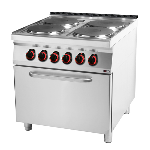 Sporák el. s rúrou, 4xplatňa, 800/900