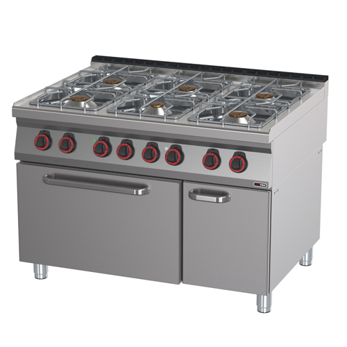 Sporák plyn. s rúrou, 6xhorák, 1200/900