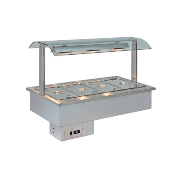 Zabudovateľný ohrevný bufetový stôl 4 x GN