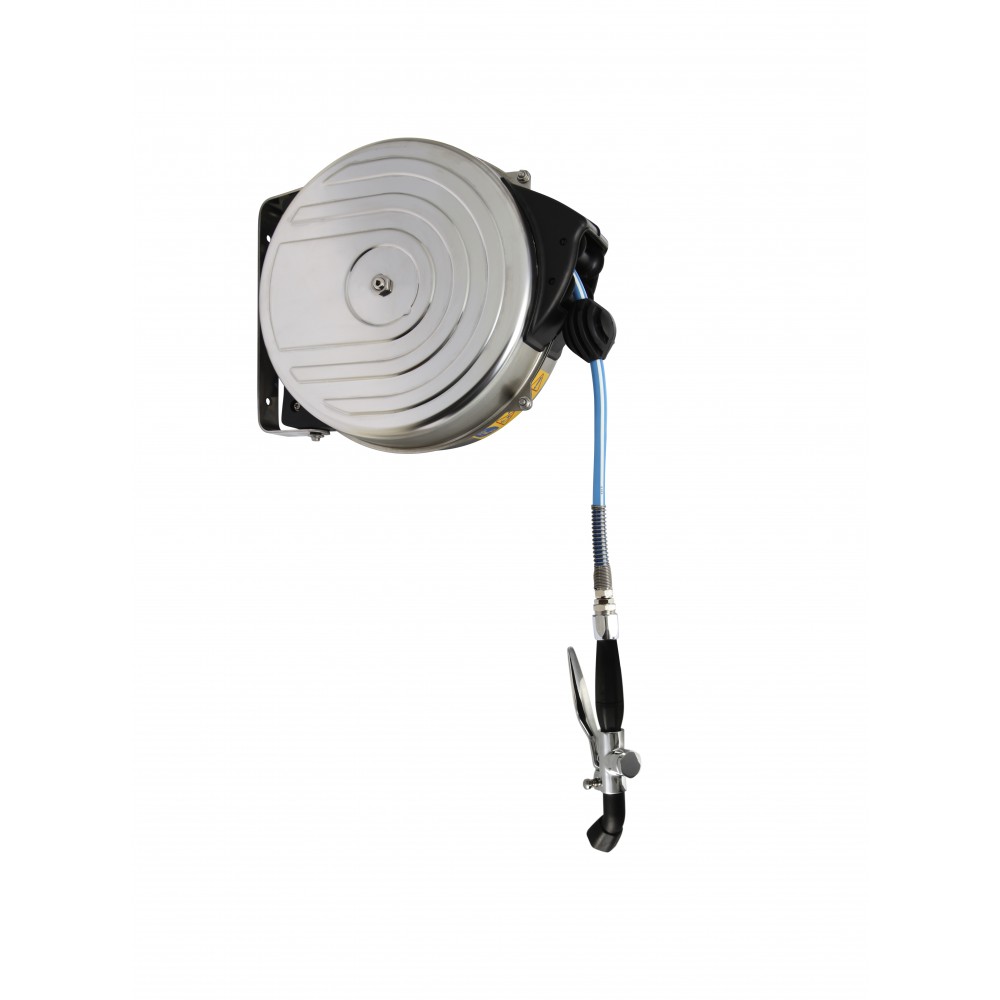 Sprcha nástenná nerezová, samonavíjacia hadica dlhá 10 m