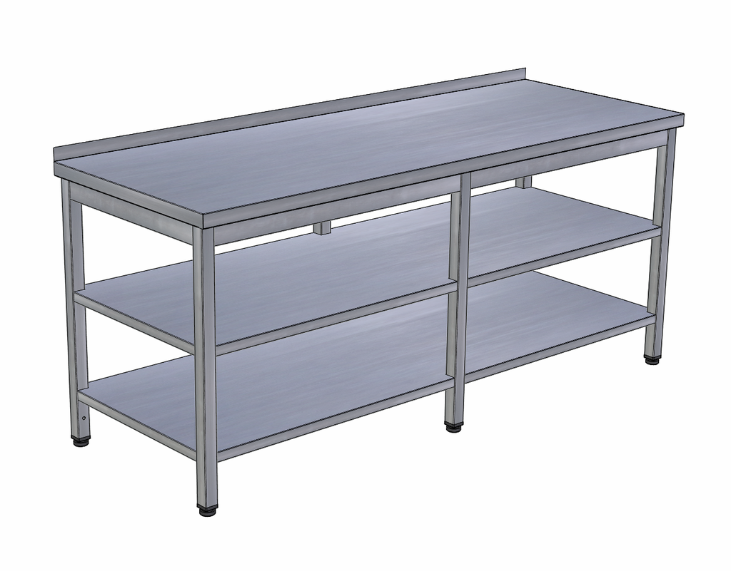 Pracovný stôl veľký nekrytovaný s 2 policami