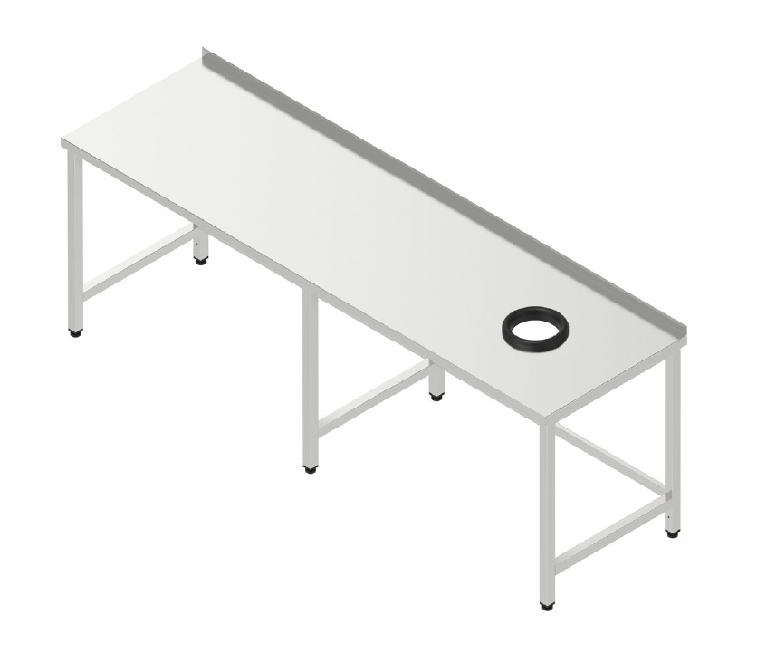 Pracovný stôl veľký s dierou na odpad vpravo