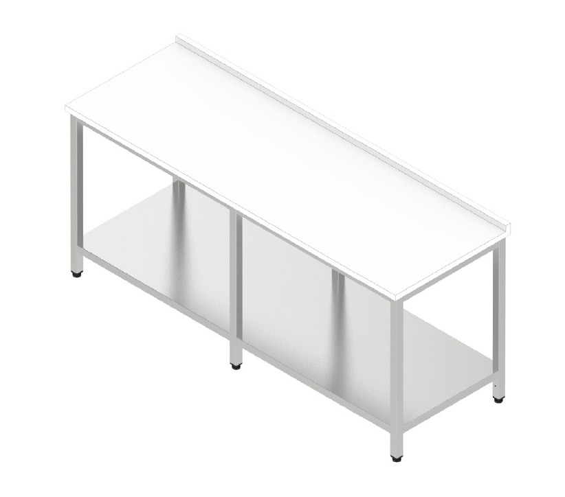 Pracovný stôl veľký s plastovou doskou, s policou