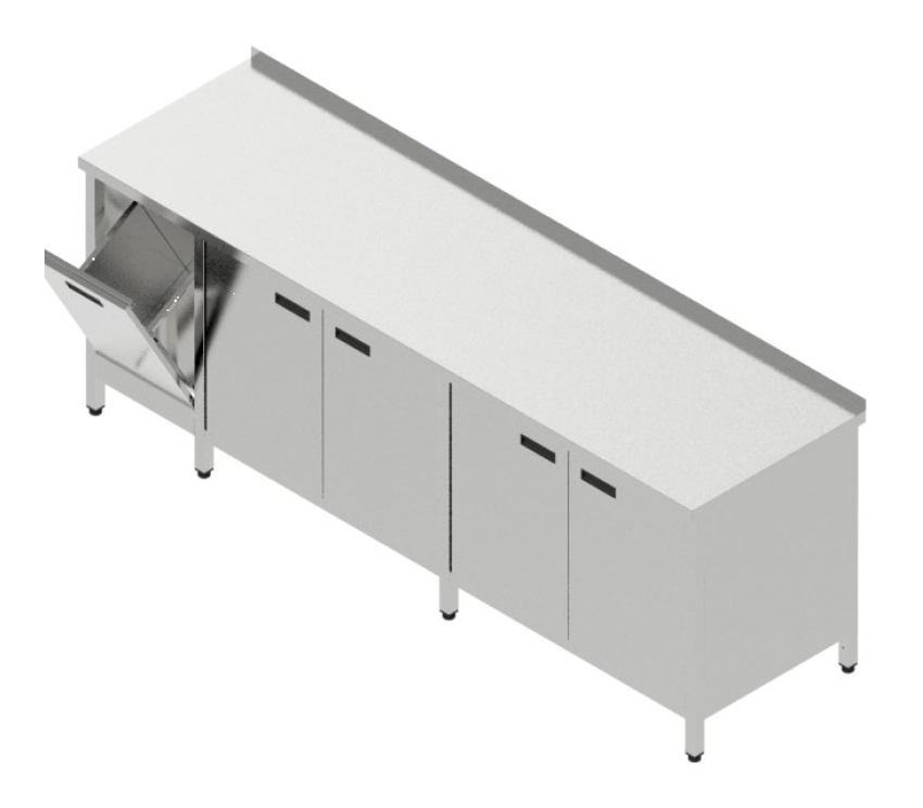 Pracovná skriňa veľká s dverami a výklopným košom