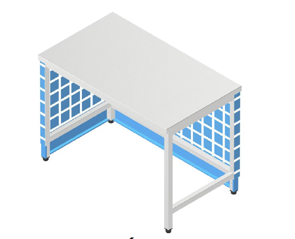 Výdajové krytovanie s padacím soklom - pravá strana