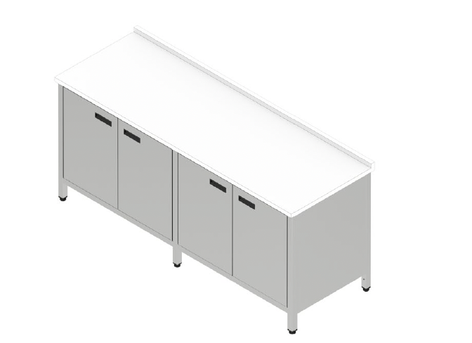 Pracovná skriňa veľká s krídlovými dverami a plastovou doskou