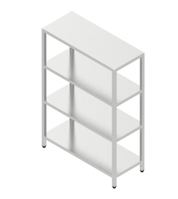 Regál so 4 plnými policami zváraný