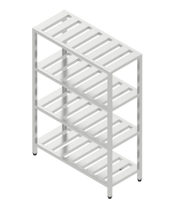 Regál so 4 roštovými policami zváraný