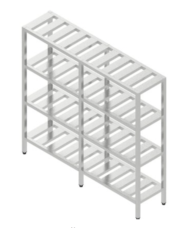 Regál so 4 roštovými policami veľký zváraný