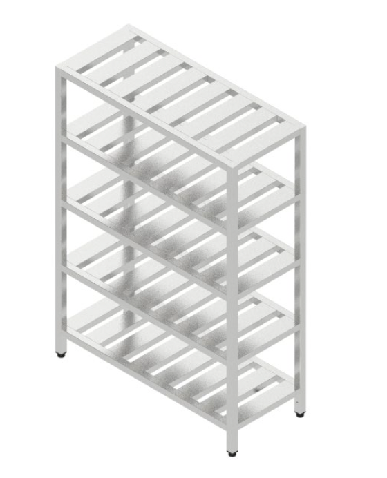 Regál s 5 roštovými policami zváraný