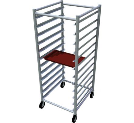 Regál na tácky, pojazdný - jednoradový