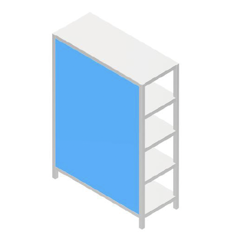 Krytovanie regála - zadná strana