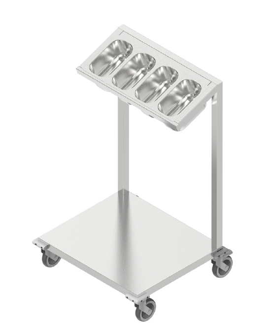 Vozík na príbory a tácky 4 x GN 1/4