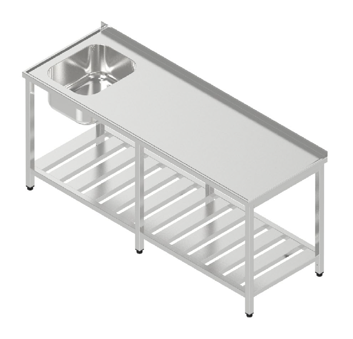 Umývací stôl jednodrez veľký krytovaný s roštovou policou