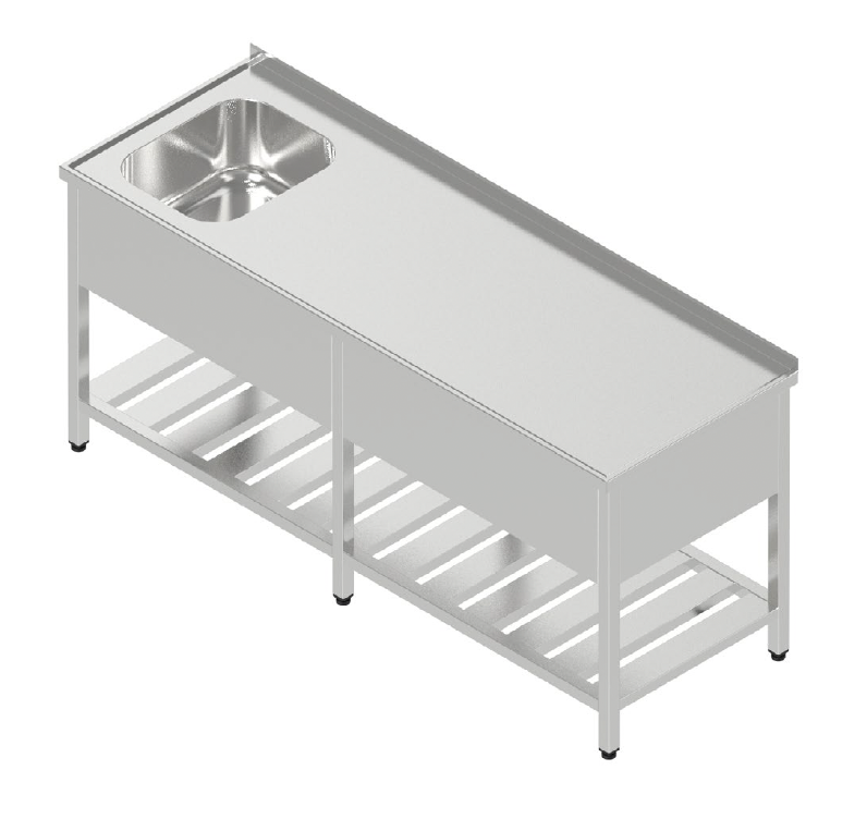 Umývací stôl jednodrez veľký krytovaný s roštovou policou