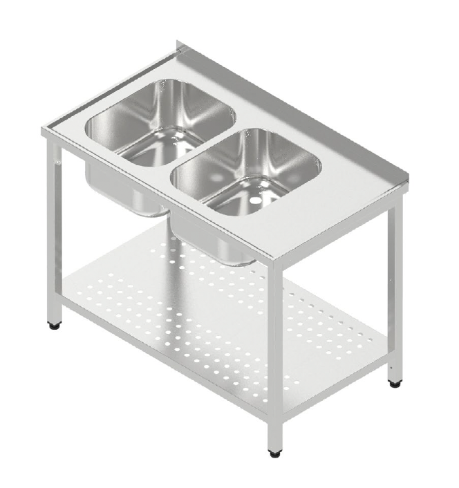 Umývací stôl dvojdrez s dierovanou policou