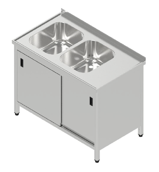 Umývací stôl dvojdrez krytovaný s posuvnými dverami