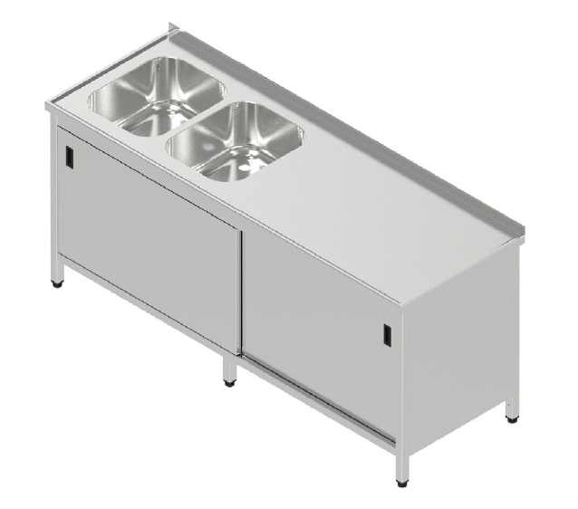 Umývací stôl dvojdrez krytovaný veľký s posuvnými dverami