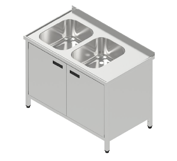 Umývací stôl dvojdrez krytovaný s krídlovými dverami