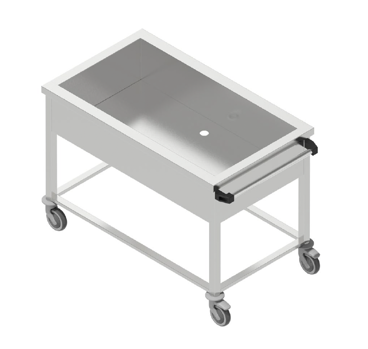 Pojazdný umývací stôl - zváraná jednovaňa