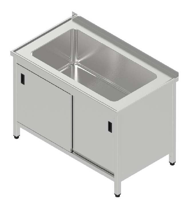 Umývací stôl - lisovaná jednovaňa s posuvnými dverami