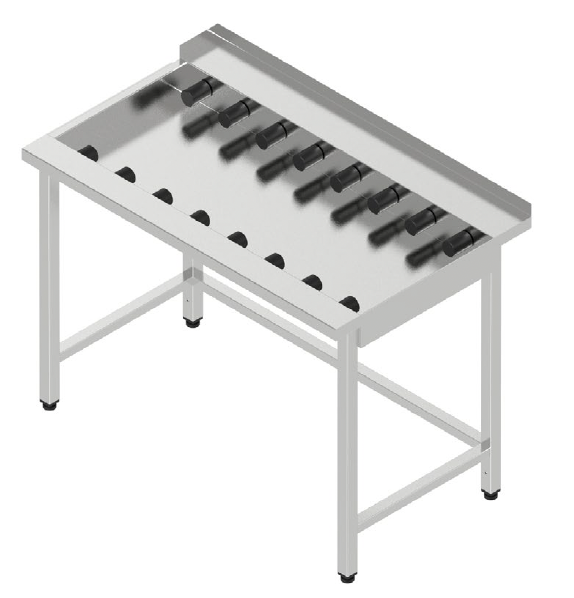 Výstupný stôl valčekový - plytká vaňa