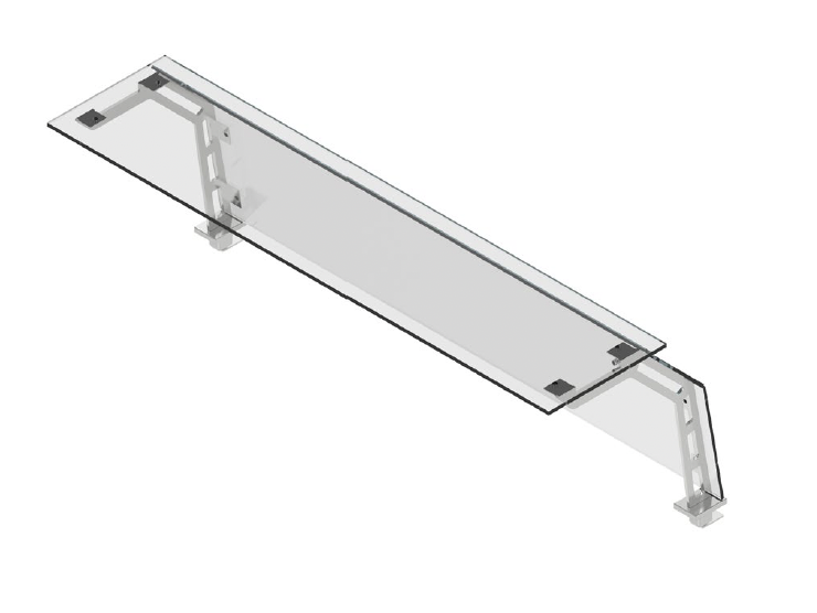 Hygienický zákryt lomený - vrch sklo