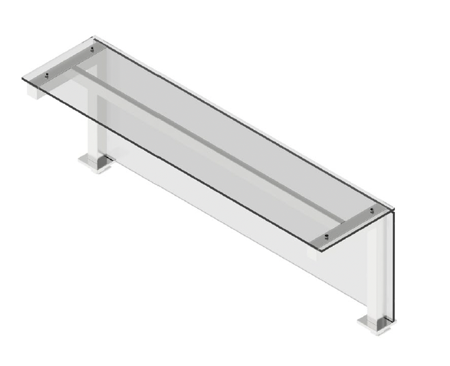 Hygienický zákryt hranatý - vrch sklo