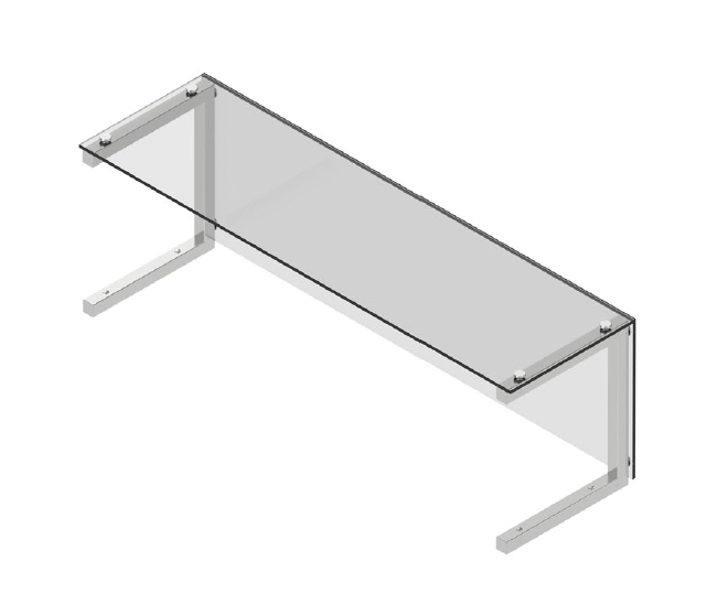 Hygienický zákryt hranatý - vrch sklo