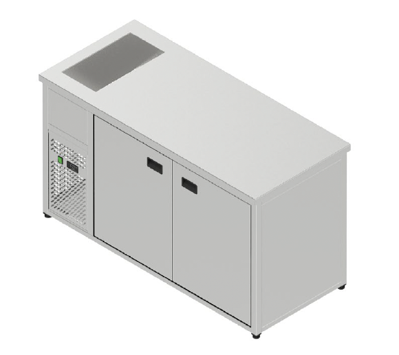 Chladiaci stôl nápojový s chladiacou vaňou - 2 dvere